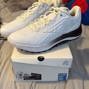 Under Armour White and Black Athletic Shoes
